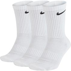 Step up your training with these men's performance socks from Nike. 3-pack Crew length cut hits mid-calf Thick terry sole provides impact cushioning FIT & SIZING Fits shoe sizes: 8-12 Arch compression band offers a supportive fit High-friction yarns in footbed help reduce slippage FABRIC & CARE Polyester, cotton, nylon, spandex Machine wash Imported Color: White. Gender: male. Age Group: adult. Material: Cotton Blend. Nike Crew Socks, Nike Air Max Ltd, Stile Casual Chic, Puma Classic, Dr Shoes, Teyana Taylor, Nike Socks, Mens Crew Socks, Comfortable Socks