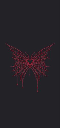 a red spider web on a black background