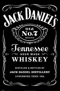 an old no 7 whiskey label with the words, jack daniels's tennessee sour mash