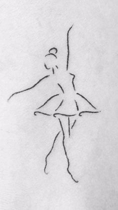 a drawing of a ballerina is shown in black and white