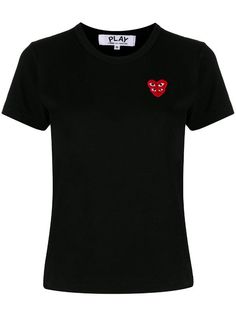 Comme Des Garçons Play short-sleeved Heart Patch T-shirt - Farfetch Heart Patch, Heart Patches, Comme Des Garcons Play, Yoko London, City Dress, Iconic Bags, Demi Fine Jewelry, Summer Beach Wear, Ballet Flat Shoes