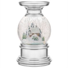 a snow globe with a house in it