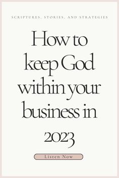 the book cover for how to keep god within your business in 2012, featuring an image of