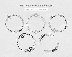 the magic circle frames are in black and white