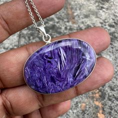 Top Quality Natural Charoite Gemstone Pendant Necklace, Purple Siberian Charoite Necklace, Sterling Silver Necklace, Charoite Jewelry Gift ♥️ We accept customization contact us For Custom orders. ♥️ Product Detail :-- ♥️ Metal :- 925 Sterling Silver ♥️ Gemstone :- Charoite ♥️ Main stone creation :- Natural ♥️ Pendant Size :- Length :- 1.47 Inches. Width :- 1.53 Inches. ♥️ Pendant Weight :- 11.13 grams. ♥️ Metal Purity : 925 parts per 1000 ♥️♥️♥️♥️♥️♥️♥️♥️♥️♥️♥️♥️♥️♥️♥️♥️♥️♥️♥️♥️♥️♥️♥️♥️♥️♥️♥️♥️♥️♥️♥️♥️♥️♥️♥️♥️♥️♥️♥️♥️♥️♥️♥️ Charoite Healing Properties Charoite is here to bring the light. Splashed with purple potency, this stone is all about positive transformation. For clean slate thinking and welcoming great chance into your life, it's important to let go of negative energy and to practic Charoite Jewelry, Charoite Necklace, Gemstone Pendant Necklace, Necklace Purple, Gemstone Necklace Pendant, Necklace Sterling Silver, Sterling Silver Necklace, Sterling Silber, Gemstone Pendant