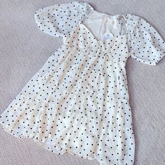 Nwt No Flaws! Just Too Big For Me :( I’m A 32b And This Would Be Better For Someone Who’s A 34 Or 36 C/D Polka Dot Short Sleeve Mini Dress For Spring, Spring Polka Dot Mini Dress With Short Sleeves, Polka Dot Short Sleeve Mini Dress For Brunch, Cute Polka Dot Mini Dress With Ruffles, Cute Polka Dot Mini Dress, Cute Polka Dot Dress For Day Out, Chic Polka Dot Mini Dress With Swiss Dot, Chic Swiss Dot Polka Dot Mini Dress, Bohemian Embroidered Dress