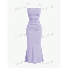 Shein Nwt Shein Mod Elegant Summer Halterneck Dress Purple Xs Adjustable Straps, Fitted With A-Line And Ruching On Side Size: Xs Condition: New With Tags Brand: Shein Purple Bodycon Dress, Bodycon Dress Long, Purple Bodycon Dresses, Purple Long Dress, Dresses Shein, Pink Floral Maxi Dress, Purple Fits, Long Bodycon Dress, Shein Dress