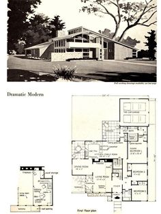 two different plans for a modern house