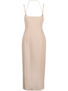 Attico Dress, Beige Midi Dress, Leather Midi Dress, The Attico, Strapless Midi Dress, Design Square, Airport Fashion, Midi Cocktail Dress, Dress Home