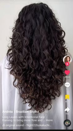 U Haircut Curly Hair, Layer Curly Hair Long, Long Layer Curly Haircut, V Haircut For Curly Hair, Layered Hair On Curly Hair, Curly Hair Haircuts Long, Long Layers Haircut Curly, Curly Perm Long Hair, Long Layers Curly Hair Face Framing