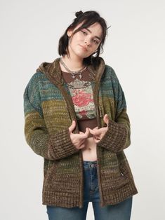 Fem Clothes, Aesthetic Diary, Edgy Retro, Graphic Aesthetic, Minga London, Estilo Hippy, British Summer, Earthy Outfits, Cardigan Oversized