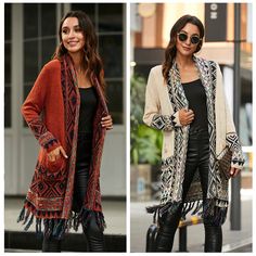 Product Name: Ethnic Bohemian Style Tassel Cardigan Sweater Coat Item NO.: 6707689947239 Weight: 0.5 kg = 1.1023 lb = 17.6370 oz Category: Clothing> Women> Jackets & Coats Creation Time: 2022-11-16 Style: Casual,Boho & Vacation Fit: Loose Pattern: Printed Element: Fringe Top Length: Long Sleeve Type: Regular Sleeve Length: Long Sleeve Material: Acrylic fiber Material Composition: 51%-70% Pattern Type: Abstract pattern Cheap Clothing, Women Jackets, Cardigan Sweater Coat, Fringe Top, Sweater Coat, Boho Casual, Cheap Clothes, Sweater Coats, Leather Jackets