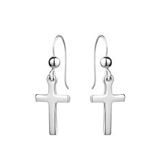 GL Creations- Sterling Silver Polished Cross Drop Earrings History Jewelry, Drop Earrings Silver, Sterling Silver Drop Earrings, Charming Charlie, Silver Drop Earrings, Watches Jewelry, Earrings Silver, Jewellery And Watches, Silver Color