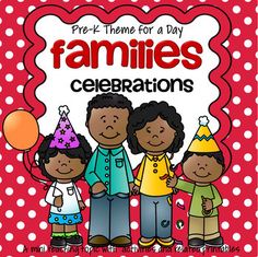 a red and white poster with the words families celebrations