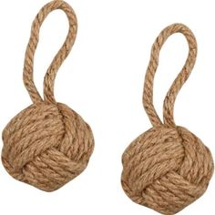 two rope balls tied to each other on a white background