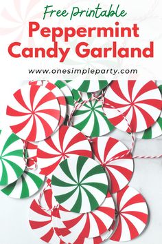 free printable peppermint candy garland for christmas