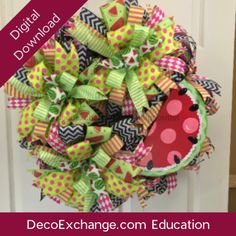 Three Bows & A Sign Deco Mesh Wreath Tutorial - DecoExchange Deco Mesh Wreath Tutorial, Craft Outlet, Burlap Wreath Tutorial, Deco Mesh Wreaths Tutorials, Flip Flop Wreaths, Mesh Wreath Tutorial, Butterflies Wreath, Scarecrow Wreath, Flower Video