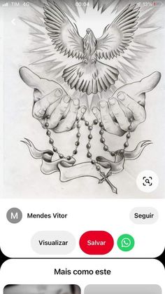 an image of a bird with beads on it's wings and the words in spanish below