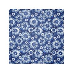 Microfiber polyester silky scarf with a slightly transparent effect. Vivid one side print, visible on the reverse. Japanese floral shibori tie dye pattern in blue on white fabric. Japanese Shibori, Shibori Pattern, Shibori Tie Dye, Tie Dye Pattern, French Navy, Cat Mat, Silky Scarf, Dog Mat, Floral Scarf