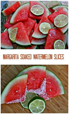 watermelon slices cut in half on a cutting board