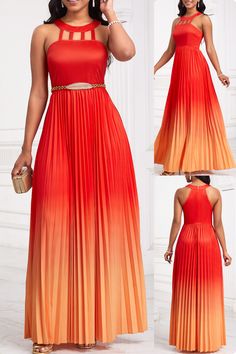 Bask in the glow of sunset hues with Rosewe’s Ombre Cage Neck Orange Maxi Dress 🌅. This sleeveless wonder features a captivating cage neck, chic patchwork, and elegant pleats. Whether for daily wear or an evening out, its casual yet elegant style in 97% polyester and 3% spandex ensures comfort and grace. #Rosewe #OmbreDress #CageNeck #PatchworkPleats #MaxiDress #SleevelessStyle #CasualElegance #EverydayChic #EveningGlam #OrangeVibe 🧡👗 Sunset Hues, Orange Maxi Dress, Ombre Dress, Everyday Chic, The Glow, Sleeveless Maxi Dress, Casual Elegance