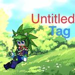 an image of a cartoon character running in the grass with text that reads, united tag