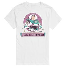 the buzz lightyear t - shirt from disney's toy story is shown in white