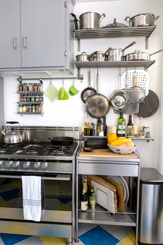 the kitchen is clean and ready to be used as a cooking area for people to cook