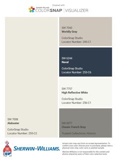 the color scheme for sherylin williams's new paint palette, which is available in