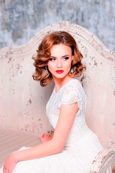 Retro Wedding Hairstyles, Glamorous Wedding Hair, Wedding Makeup Vintage, Retro Wedding Hair, Vintage Wedding Hair, Best Wedding Hairstyles, Braut Make-up, Pure Elegance, Short Wedding Hair