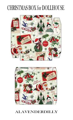 two boxes with christmas designs on them