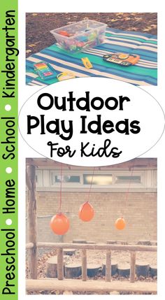 an outdoor play area for kids with text overlay