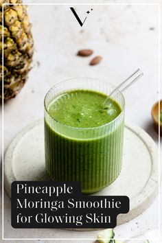 pineapple morning smoothie for glowing skin