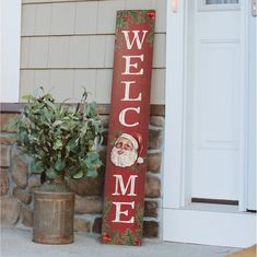 PRICES MAY VARY. Highest Quality Materials: This handcrafted Welcome Santa Face Porch Board Hanging Welcome Sign and Porch leaner is made of a specially developed, 100% weatherproof, composite material that will not rot, warp, or fall apart with rain. It is printed with weatherproof UV Inks that won’t fade, peel or crack. It measures 8” high x 46.5” wide x .4” thick, weighs 3.5 lbs. and is designed for both Outside and Inside home, door and porch decoration use. Beautifully Crafted Sign for Ever Wooden Welcome Signs Front Porches Diy Holiday, Santa Porch Leaner, Porch Leaners, Merry Christmas Porch Leaner, Christmas Signs Wood Front Porches, Santa Porch Signs Wood, Christmas Porch Signs Overstock, Wooden Door Signs, Porch Welcome Sign