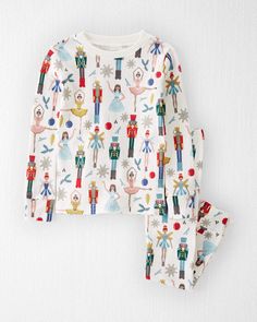 Toddler Organic Cotton Pajamas in Holiday Nutcracker  - Little Planet | Carter's Holiday Pjs, Cotton Pjs, Cotton Pajamas, Free Jeans, Cotton Pajama Sets, Holiday Pajamas, Carters Baby, Print Pajamas, Cotton Pyjamas