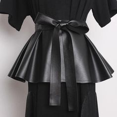 Bows Bandage Ruffles Cummerbunds  Fashion New Style Loose Solid Color Elegant Personality Pleated - Omychic Women's Runway Fashion, Wide Belts For Women, Long Sleeve Outfits, Belt For Women, Half Sleeve Dresses, Oversized Dress, Vintage Style Dresses, Dresses By Length, Mid Dresses