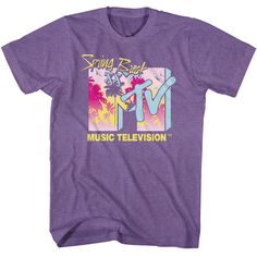 Mtv Spring Break, Mtv Shirt, Spring Break Party, Purple Heather, Vintage Spring, Music Lover, Spring Break, Retro Inspired