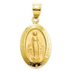 Take your faith to the next level with this commemorative charm. Crafted in 14k gold, this Miraculous Medal features the words: 'O Mary Conceived Without Sin Pray For Us Who Have Recourse To Thee' with the medal design on the reverse side. Approximate length: 1 inch. Approximate width: 2/5 inch..Photo may have been enlarged and/or enhanced. Diamond Bracelets Gold, Medal Design, Bracelets Diamond, Macys Jewelry, Bracelets Gold, Gold Bracelets, Pray For Us, Miraculous Medal, Mens Gift Sets