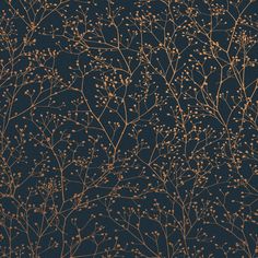 a black and gold wallpaper with small branches