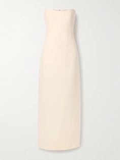 GABRIELA HEARST Opus strapless wool and silk-blend maxi dress | NET-A-PORTER Elegant Beige Maxi Dress With Straight Neckline, Flat Dress Shoes, Floral Dresses Short, Gabriela Hearst, Dress Flats, Sport Swimwear, Vacation Dresses, Fine Jewelry Designers, Party Looks