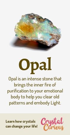 Opal Mineral, Crystal Healing Chart, Crystals Healing Properties, Types Of Opals, Precious Opal, Gemstone Meanings, Crystal Healing Stones