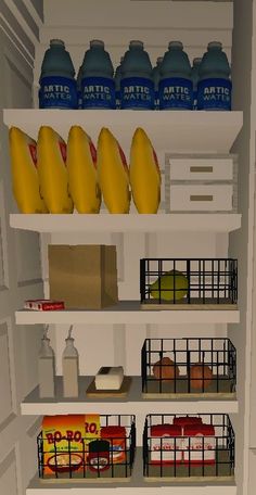 an open refrigerator filled with lots of food and drink bottles in it's shelves