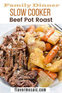 this slow cooker beef pot roast recipe is so easy to make and tastes delicious