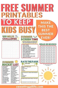 the free summer printables to keep kids busy