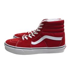 New With Box! Never Been Worn And In Great Condition (See Photos For Details). Vans University Red Lace-up Sneakers, Vans Sneakers University Red Round Toe, Red Vans Skate Shoes With Red Sole, Red Vans High-top Skate Shoes, Red Vans Skate Shoes, Red High-top Vans Skate Shoes, Kiss Aesthetic, Vans Hightop, Vans Checkered