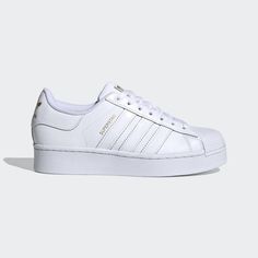 adidas Womens Superstar Bold W (FV3334) Bold Shoes, Adidas Shoes Superstar, Superstars Shoes, Adidas Original, Adidas Womens, Adidas Originals Superstar, Status Quo, Leather Trainers, Urban Wear