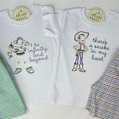 The perfect t-shirt for your sweet boy who loves Toy Story! Themed Short Sleeve Tops For Playtime, Toy Story Birthday Outfit, My 1st Disney Trip Shirt, Toy Story Shirts, Toy Story Embroidery, Cute Toy Story Shirts, Toy Story Birthday Tshirt, Friends Toystory Shirt, Toy Story Shirt For Kids