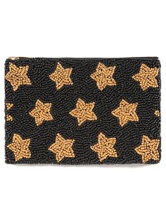 Shiraleah Stars Beaded Zip Pouch Black Beaded Pouch Clutch, Pouch Design, Stadium Bag, Accessories Display, Chic Pattern, Jewelry Candles, Beaded Bag, Framed Gifts, Beaded Bags