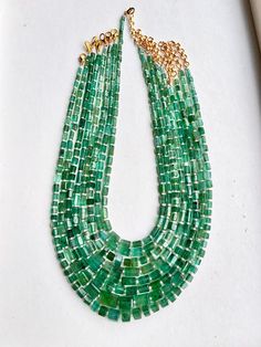 Natural Zambian Emerald fancy shape beaded Necklace, Emerald Beads for Necklace and Jewelry making, Natural Emerald gemstone, Emerald Beads Discover the elegance of natural Zambian emeralds with this stunning fancy-shaped beaded necklace! 💚 Perfectly crafted from genuine emerald beads, these gems bring a rich, vibrant green to any jewelry design. Whether you're making a necklace or adding a luxurious touch to your handmade pieces, these natural emerald gemstones are a must-have for your collect Green Polished Beads For Jewelry Making, Green Beaded Necklace With Faceted Beads, Green Spacer Beads For Jewelry Making, Luxury Green Beaded Chain Jewelry, Green Faceted Beads For Jewelry Making, Luxury Beaded Emerald Necklaces, Polished Emerald Beaded Necklaces, Emerald Faceted Beaded Necklaces, Luxury Beaded Emerald Necklace