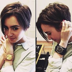 Lily Collins Lily Collins Pixie, Lily Collins Short Hair, Lily Collins Hair, Short Hairstyles 2015, 2015 Hairstyles, Pixie Hair, Penteado Cabelo Curto, Lily Collins, Cut My Hair